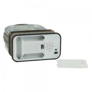 MELODY LED light up resin Santa Sleigh Scene Lantern Swirling Glitter water spinning Christmas snow globe