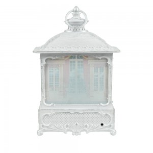 MELODY LED resin nutcracker party scene Swirling Glitter water spinning Christmas snow globe lantern decoration