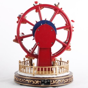 Wholesale natal plastic craft led animated ferris wheel Christmas music box