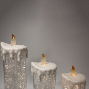 navidad battery operated tabletop waterproof waterfilled glittering plastic flameless led candle light Christmas decoration