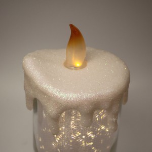 navidad battery operated tabletop waterproof waterfilled glittering plastic flameless led candle light Christmas decoration