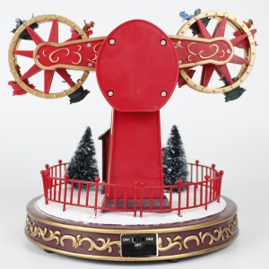 Wholesale hotsell illuminated plastic Christmas decor custom electronic ferris wheel music box for gift