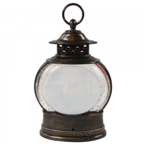 Wholesale noel Xmas Santa and kid scene holiday decor Led water glitter spinning Christmas lantern globe