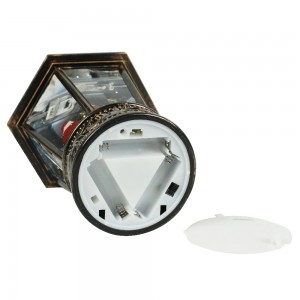 Antique Bronze LED glitter swirling resin Santa decorating scene water lantern Christmas snow globe