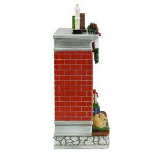 MELODY LED snowman scene resin fireplace glitter swirling water lantern Christmas snow globe decoration