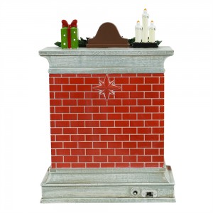 MELODY LED snowman scene resin fireplace glitter swirling water lantern Christmas snow globe decoration