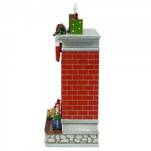 MELODY LED snowman scene resin fireplace glitter swirling water lantern Christmas snow globe decoration