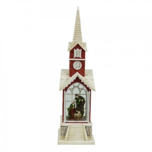 MELODY LED resin nativity scene Swirling Glitter church lantern religious Christmas snow globe Decoration