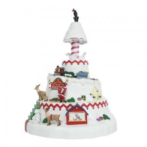 White Xmas holiday decor Fashion creative Christmas LED music box with Turning Function craft gifts Christmas ornament