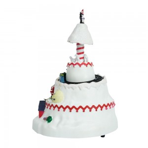 White Xmas holiday decor Fashion creative Christmas LED music box with Turning Function craft gifts Christmas ornament