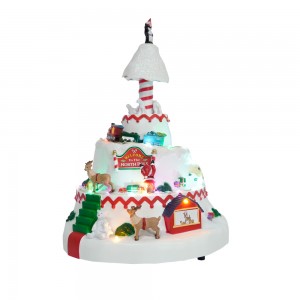 White Xmas holiday decor Fashion creative Christmas LED music box with Turning Function craft gifts Christmas ornament