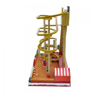 Plastic Christmas Decoration LED Musical Roller Coaster Craft Christmas Gifts Music box Christmas Village Ornament