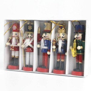 Customized Christmas Tree decor wooden mini soldier pattern nutcracker