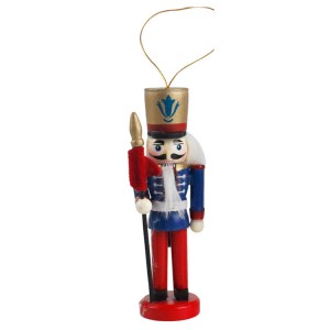 Customized Christmas Tree decor wooden mini soldier pattern nutcracker