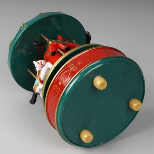 Customized Xmas Carrossel decorative Plastic and wooden merry go wind up rotating carousel music box for Christmas gift