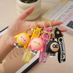 Wholesale Cute 3D Anime Keychain PVC 3D Stitch Rubber Pendant Keyring Keyring Accessories