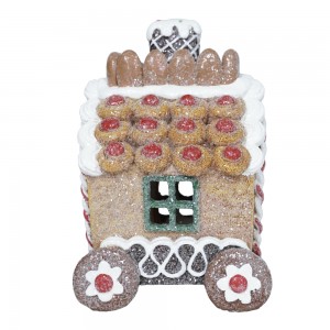 Custom set of 3 Handmade LED Resin Crafts  Train shaped Gingerbread house  Christmas Decoration