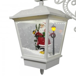 Outdoor holiday hanging light musical snow function Led Christmas wall mount lantern with snowman feature