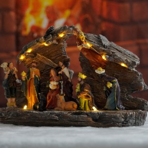 Western Religion Goddess Prayer Nativity LED Resin Crafts Christmas Home Decorations CHRISTMAS DECORATION 2026