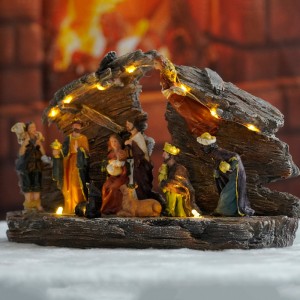 Western Religion Goddess Prayer Nativity LED Resin Crafts Christmas Home Decorations CHRISTMAS DECORATION 2026