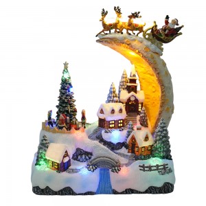 MELODY Brand LED Lighted Animated Polyresin Musical Christmas Craft  Indoor Seasonal Movement Festive Decoration