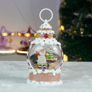 LED Light-up Gingerbread Christmas Scene Glitter Swirling Water Lantern CHRISTMAS DECORATION