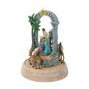 Melody Plastic LED Light up Musical Nativity Scene Handcrafted Animated Christmas Figurines Christmas Decoration