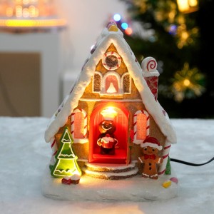 Battery Operated LED Musical Gingerbread House,Christmas Gingerbread House,Christmas Village House