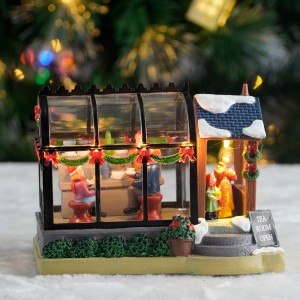 6′”LED Small House New Trending Christmas Decor Indoor House Resin Plastic Xmas Decoration
