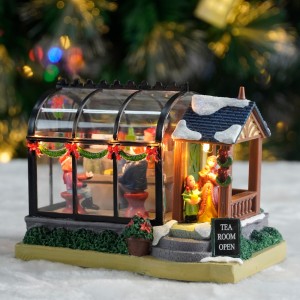 6′”LED Small House New Trending Christmas Decor Indoor House Resin Plastic Xmas Decoration