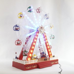 Christmas LED Ferris Wheel Decorations with Turning Function & 8 Xmas Songs Includes Adapter