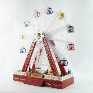 Christmas LED Ferris Wheel Decorations with Turning Function & 8 Xmas Songs Includes Adapter