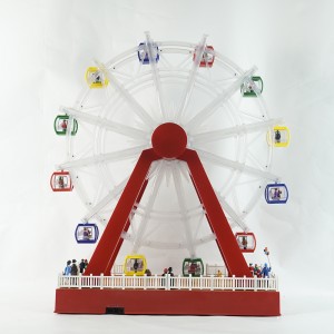 Christmas LED Ferris Wheel Decorations with Turning Function & 8 Xmas Songs Includes Adapter