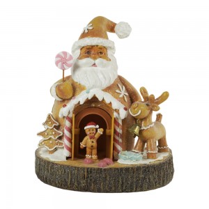 Battery Operated Musical LED Village with Santa and Deer,Christmas Village House,Christmas Resin Village Decoration