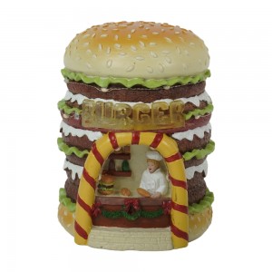 Creative Fun Custom-designed Resin LED Burger with 8 Songs Music Animated Christmas Decoration for Indoor Gifts