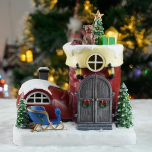 10″ LED Musical Boot with Santa Claus Opening the Doorand 8 Songs Music Plastic Christmas Decoration 2025 Christmas Gift