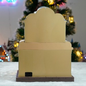 2025 New Arrival Indoor LED Musical Christmas Gift Animated Style Music Box Toy Shop Christmas Village Decoration