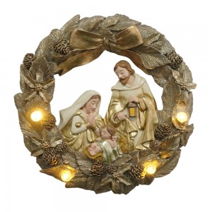 MELODY Polyresin LED Christmas Craft Indoor Festive Decor Customizable Supply Gift Nativity Set Fujian Origin Model