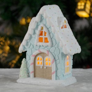 Polyresin Wholesale Cotton Candy House with LED CHRISTMAS DECORATION 2025