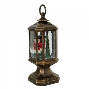 MELODY LED light up Xmas nutcracker Scene Swirling Glitter water Lantern Christmas snow globe decoration