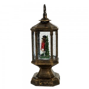 MELODY LED light up Xmas nutcracker Scene Swirling Glitter water Lantern Christmas snow globe decoration